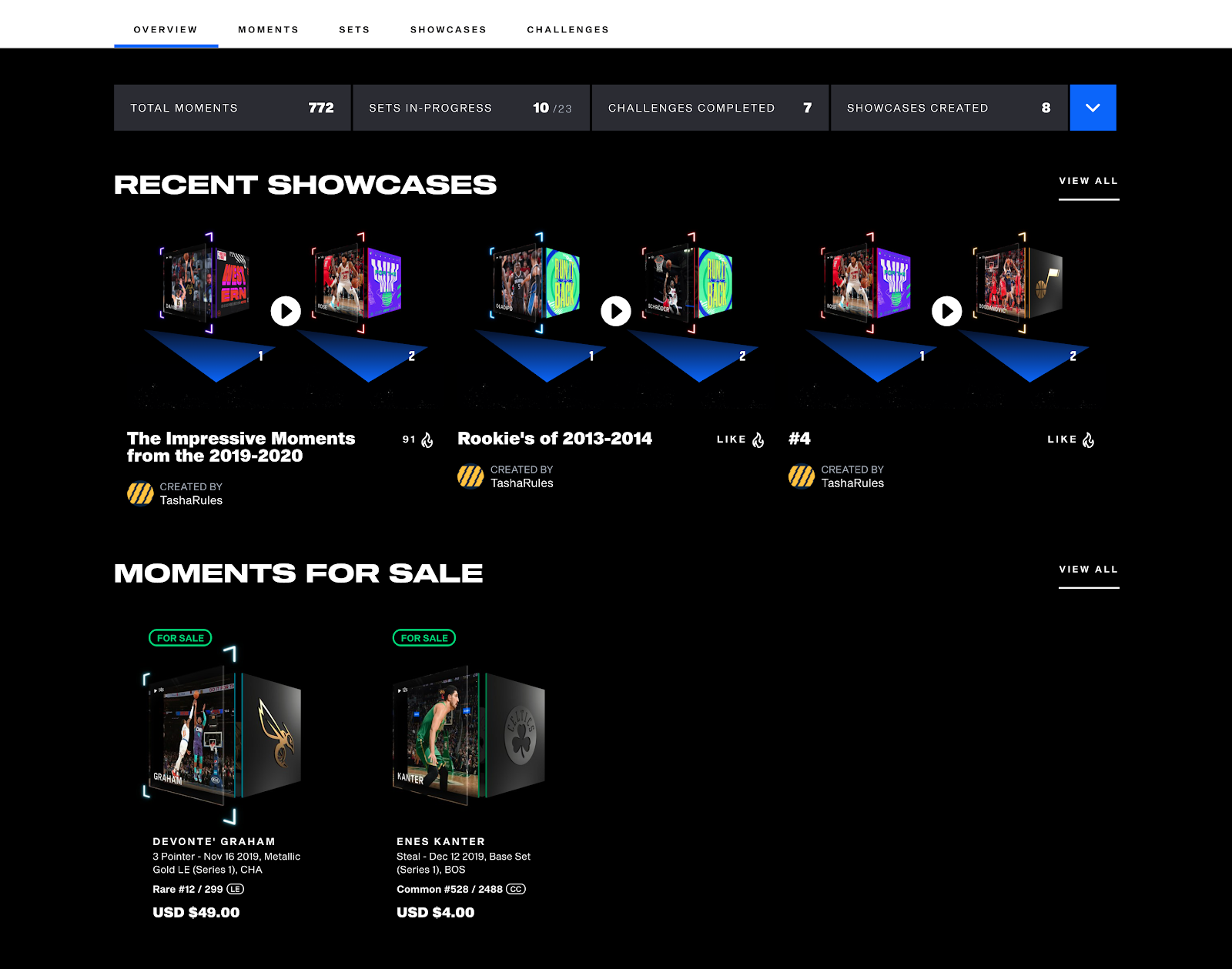 NBA Top Shot UI