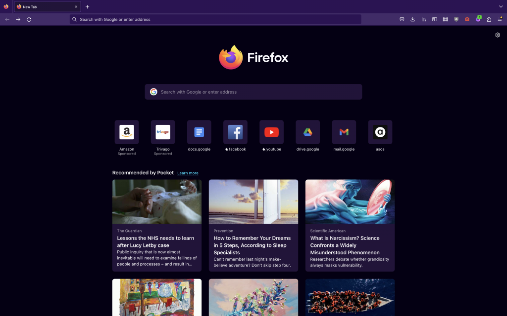 the mozilla firefox homepage