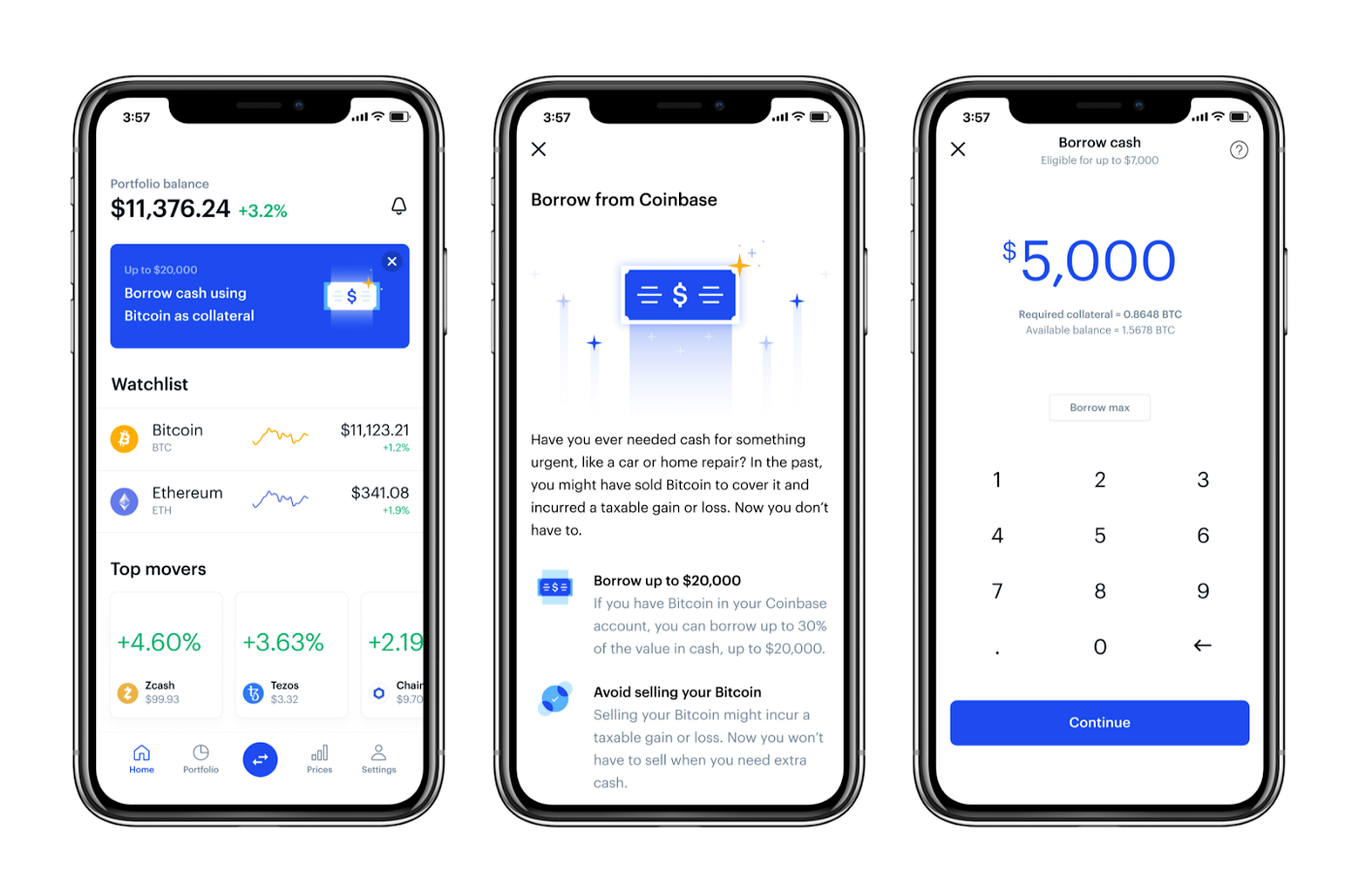 Coinbase UI