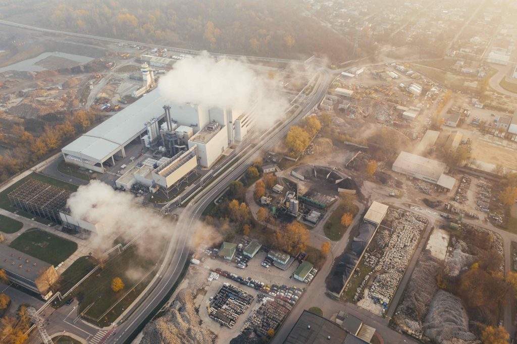 factories billowing smoke
