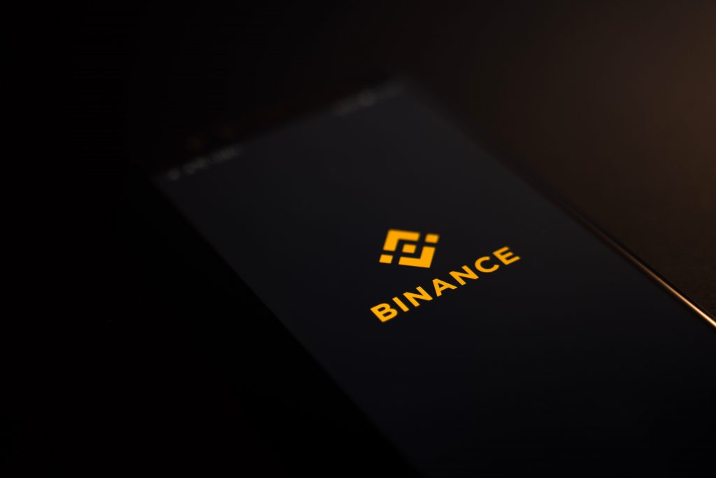 binance logo on a phone screen