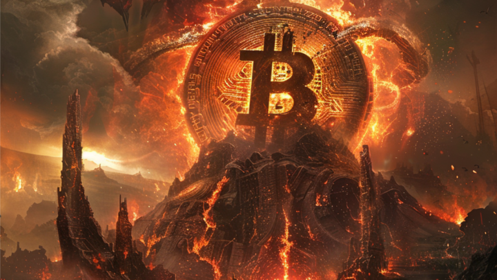 Bitcoin embodying Mount Doom, signifying its position as the overlord of the web3 space